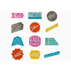 复古褶皱的纸张销售标签