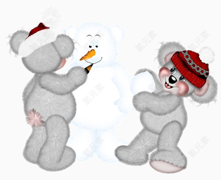 堆雪人的米老鼠