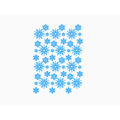 蓝色冰晶花雪花矢量素材