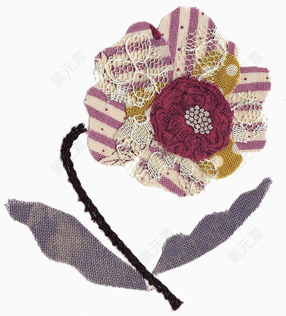 手工装饰花卉图案元素