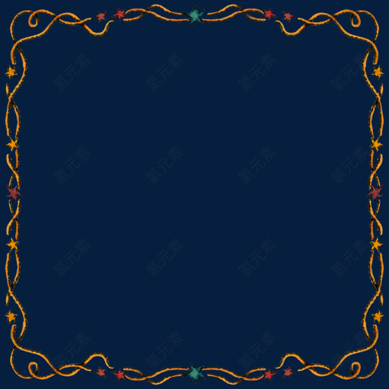 手绘星星线条装饰边框