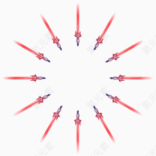 剑组合圆形图案