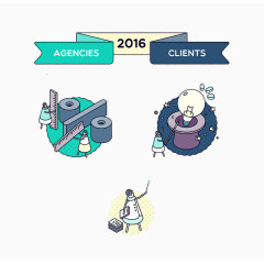 PPT素材圆形背景缎带