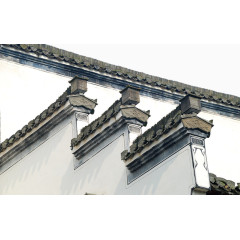 马头墙建筑装饰素材免抠素材
