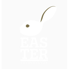 白色复活节小兔子艺术字
