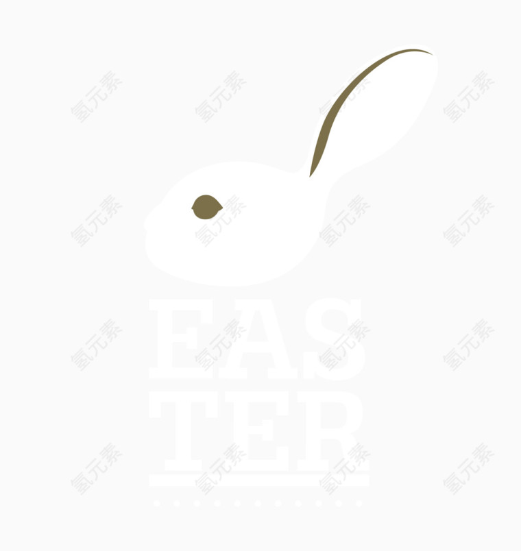 白色复活节小兔子艺术字