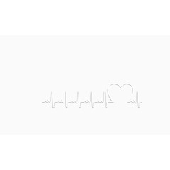 矢量白色心脏跳动示意图