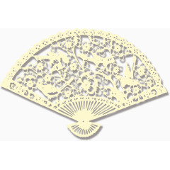 淡色剪纸纸扇