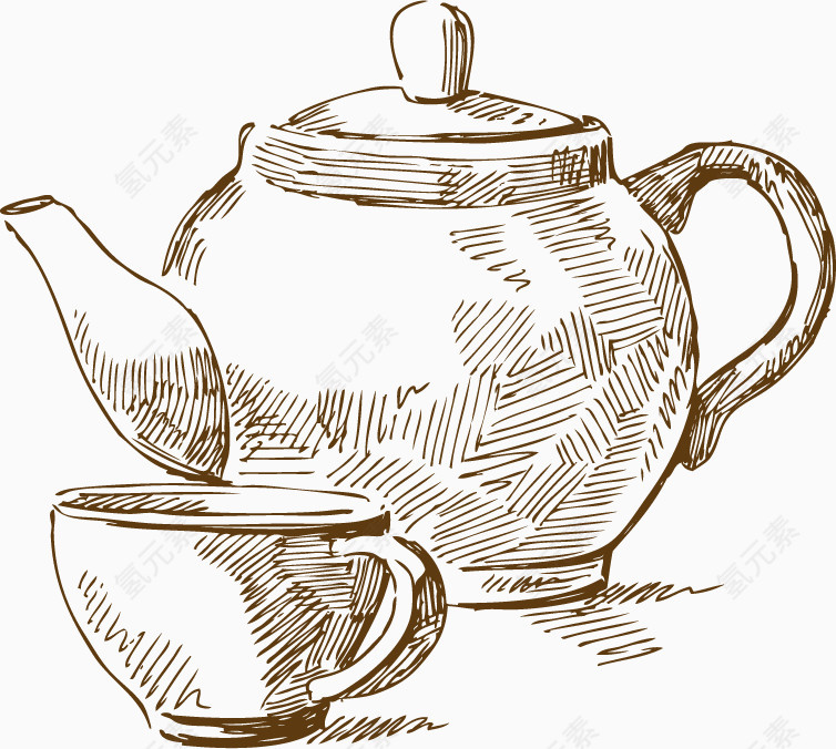 水壶杯子矢量图