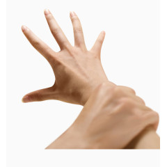 伸开的手掌两手相握