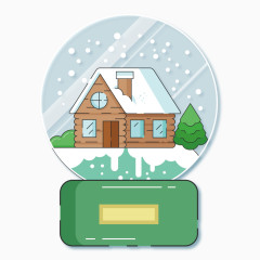 矢量雪房子玻璃球