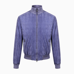 男士拼接休闲蓝色夹克