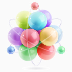 彩色分子结构矢量素材