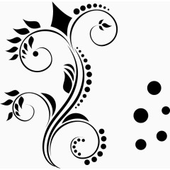 矢量卷曲植物花纹