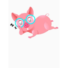 睡觉的小猪png图片