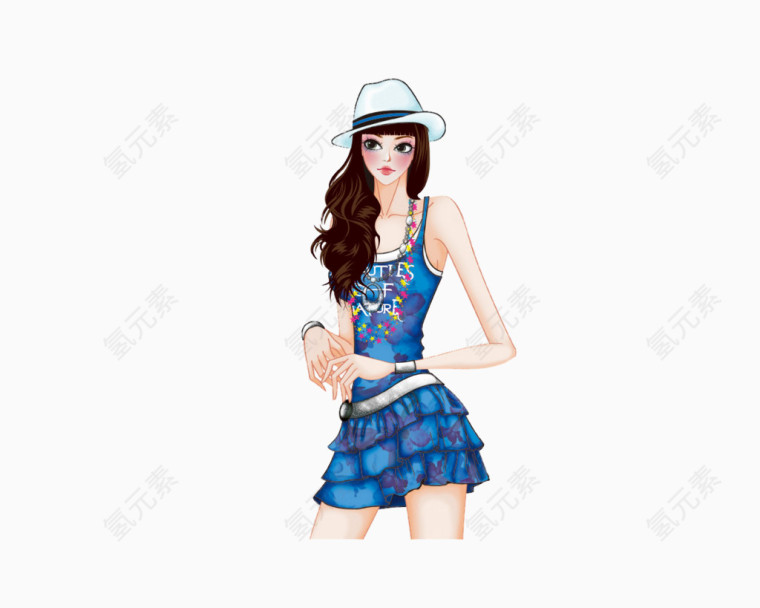 手绘时尚女性图案