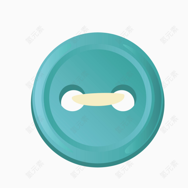 矢量旗袍纽扣蓝色质感