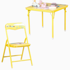 黄色折叠桌椅