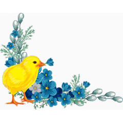 手绘小鸡边框