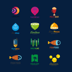 玻璃LOGO设计矢量图