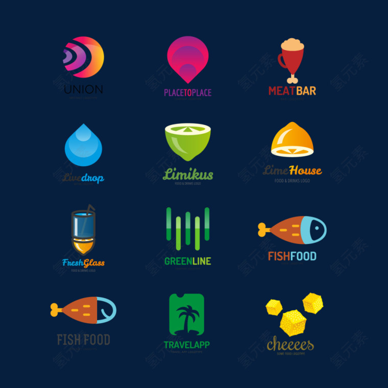 玻璃LOGO设计矢量图