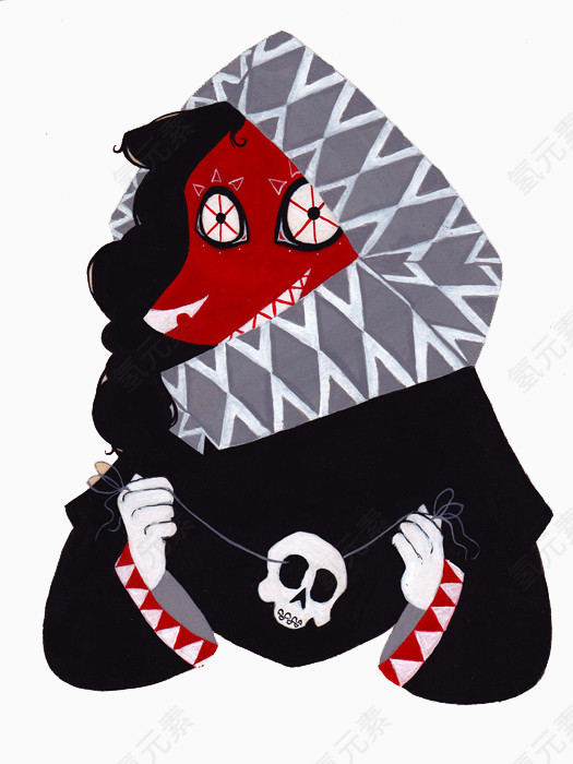 抽象万圣节装扮画像