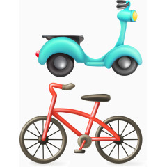 卡通自行车代步工具唯美