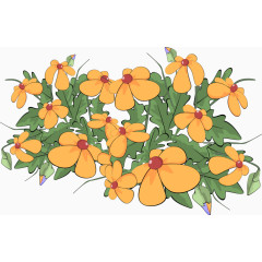 彩绘黄色花卉矢量图