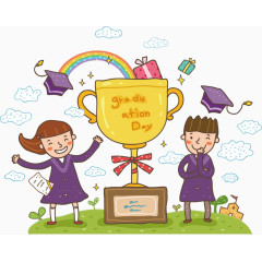 站在领奖台上的学生