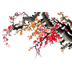 中国风水墨梅花企业文化装饰