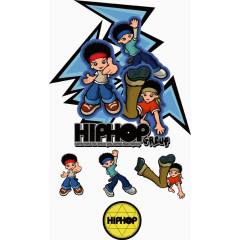 超酷街舞卡通人物矢量素材