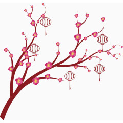花枝与灯笼