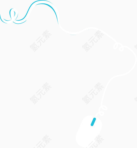 卡通蓝色鼠标线