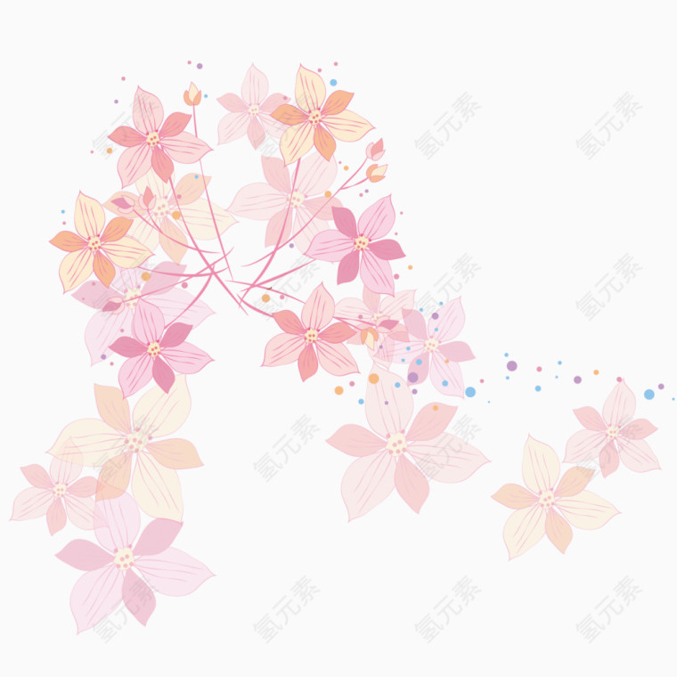 精美粉色花瓣装饰图案