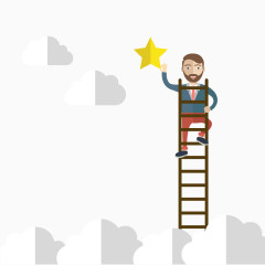 矢量扁平事业进步插画