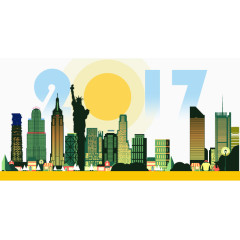 矢量2017黄昏外国城市