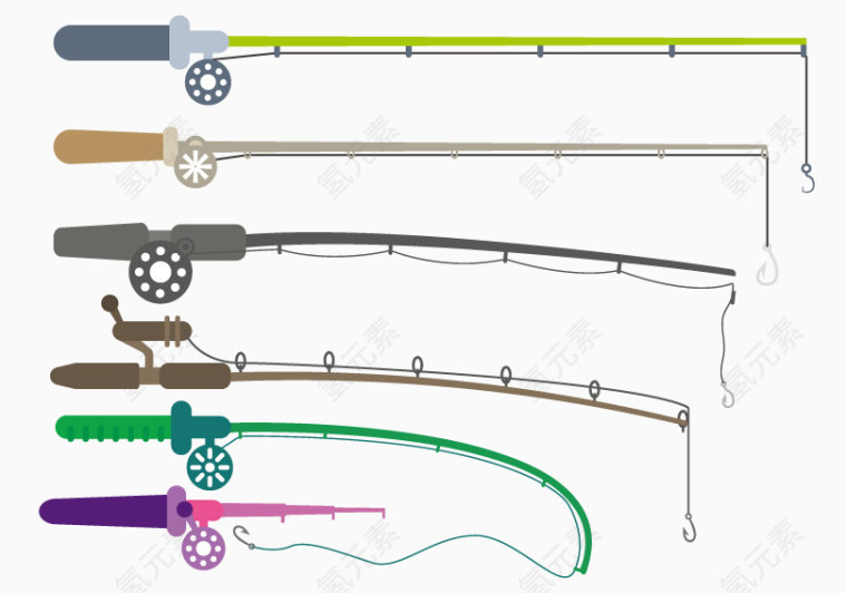 钓鱼竿矢量