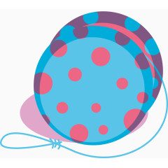 可爱波点溜溜球矢量图