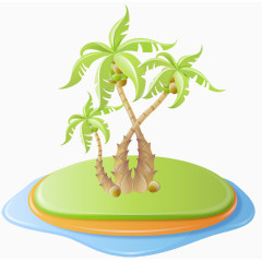 卡通棕榈树岛