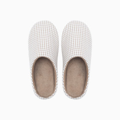MUJI格子全棉拖鞋