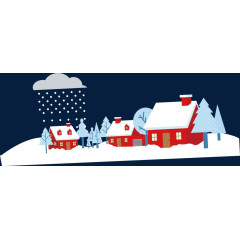 雪景房子冬季素材