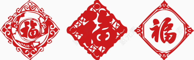 新年福子春联窗花