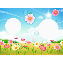 天空鲜红背景照片相册模板