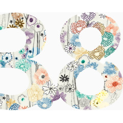 创意彩色38数字素材下载