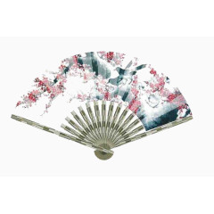 梅花树上的小鸟图案扇子