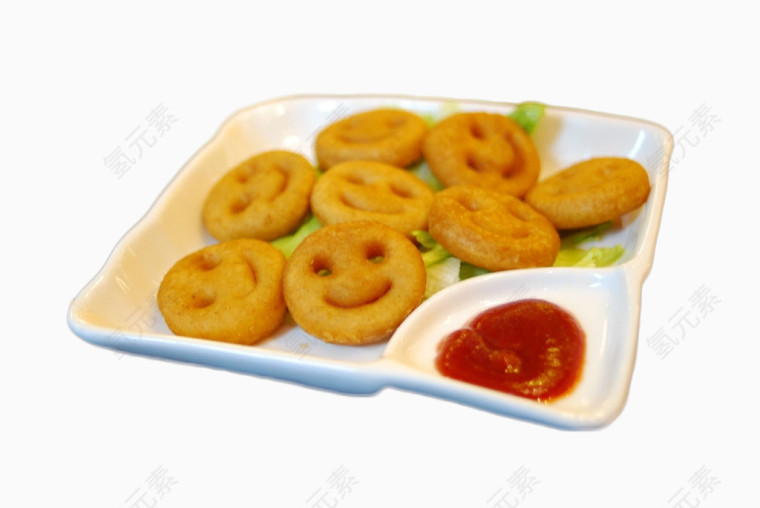 炸笑脸面食免扣素材