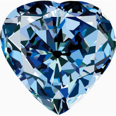 矢量蓝色爱心钻石