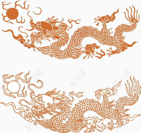 黄色唯美金龙