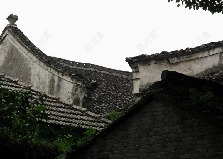 中式屋檐素材装饰