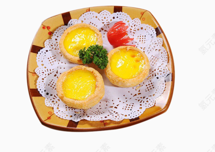 盘子里的蛋挞